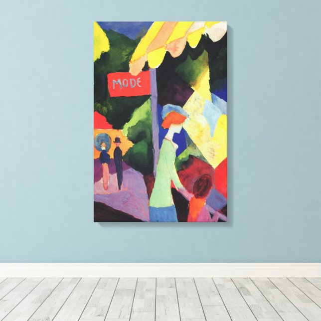 Modefönster av August Macke, Vintage Fauvism Canvastryck (Insitu (trägolv))