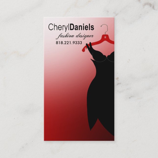 Modeformgivare "för lite svart klänning", stylist visitkort (Framsida)