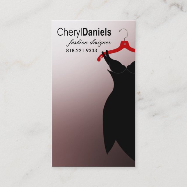 Modeformgivare "för lite svart klänning", stylist visitkort (Framsida)