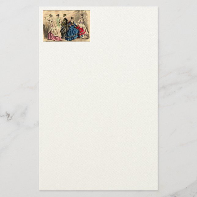 Modefulla viktorianska damer  brevpapper (Framsida)
