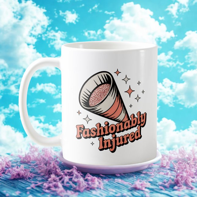 Modefyllt Skadad | Humor för Veterinärbesök Kaffemugg (Skapare uppladdad)