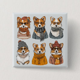 Modegalna Welsh Corgi Hundar Knapp