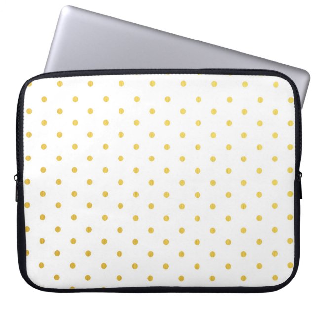 Modeguldpolka dots laptop sleeve (Framsidan)