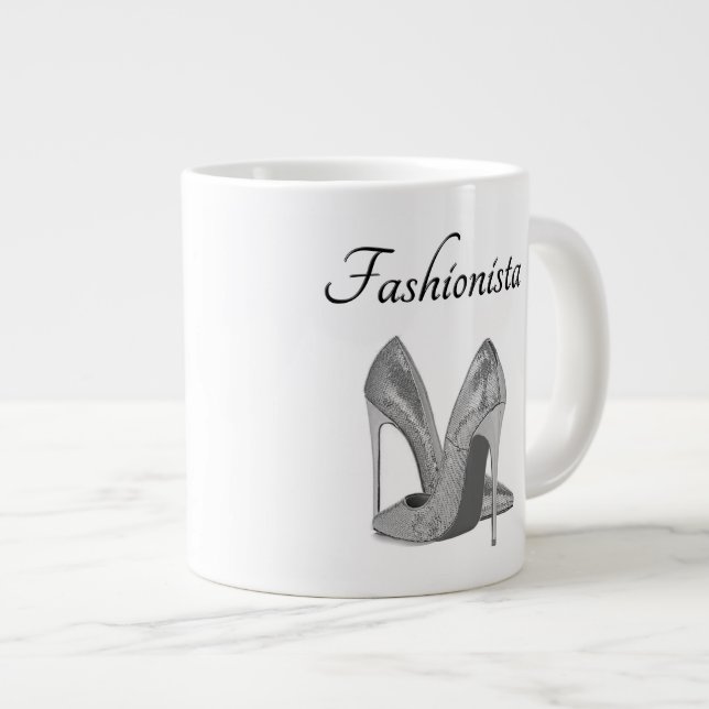 Modehöga klackskor jumbo mugg (Framsida höger)