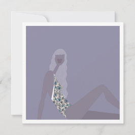 Modeillustration Chic kvinna Lila Modern konst Kort