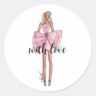 Modeillustration rosa klistermärken
