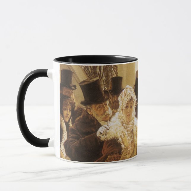 Modekvinnan av Tissot, Vintage viktoriansk konst Mugg (Vänster)