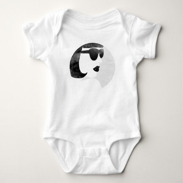 Modekvinnas solglasögon illustration t shirt (Framsida)