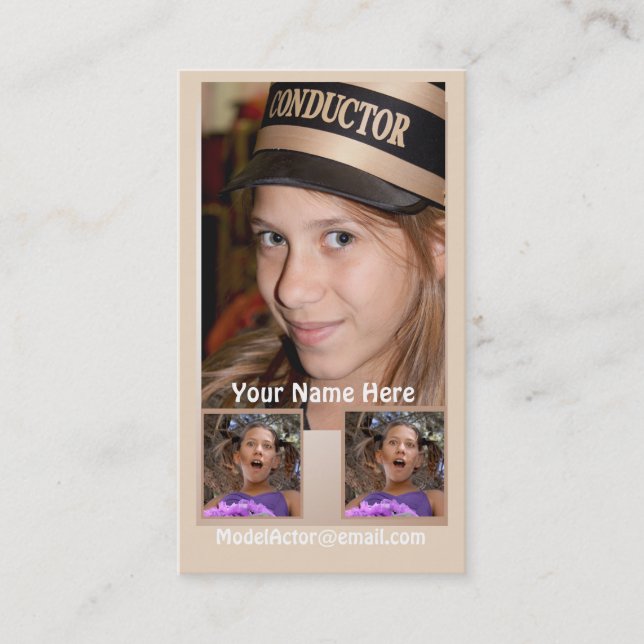 Model- skådespelareHeadshotvisitkort Visitkort (Framsida)