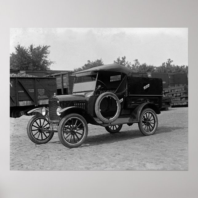 Model T Pickup-lastbil, 1925. Gammalt foto Poster (Framsidan)