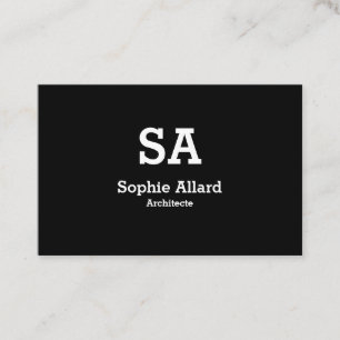 Modèle de carte de visite moderne à initiales noir visitkort