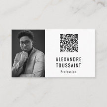 Modèle de carte de visite Portrait & QR Code