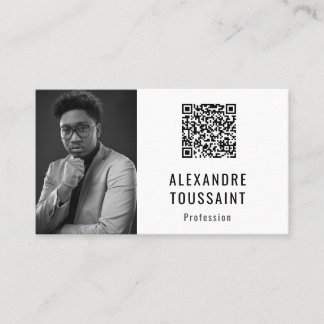 Modèle de carte de visite Portrait & QR Code Visitkort