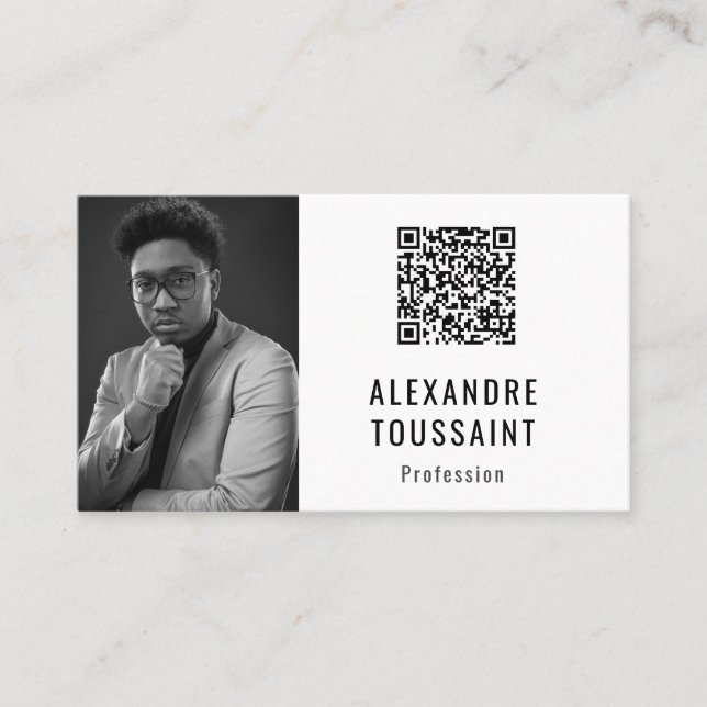 Modèle de carte de visite Portrait & QR Code Visitkort (Framsida)