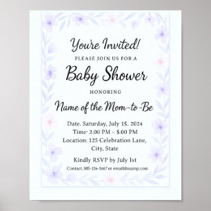Modèle de lot de jeux de babydusch de fleurs sau poster