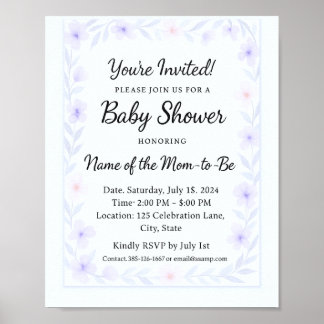 Modèle de lot de jeux de babydusch de fleurs sau poster