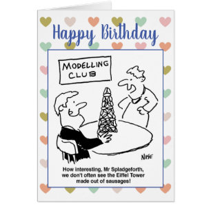 Modelers Made Eiffel Torn ut ur Sausages Hälsningskort
