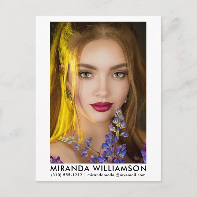 Modell Actor 1 Photo Comp Card Vit vykort (Framsida)