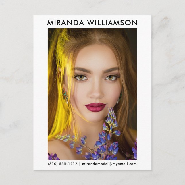 Modell Actor 1 Photo Comp Card Vit Vykort (Framsida)