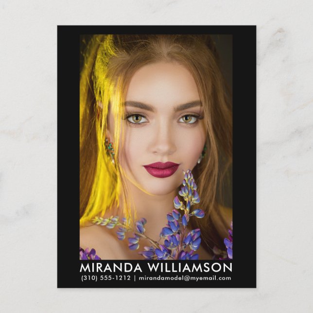 Modell Actor 1 - svart vykort för fotokomposition (Framsida)