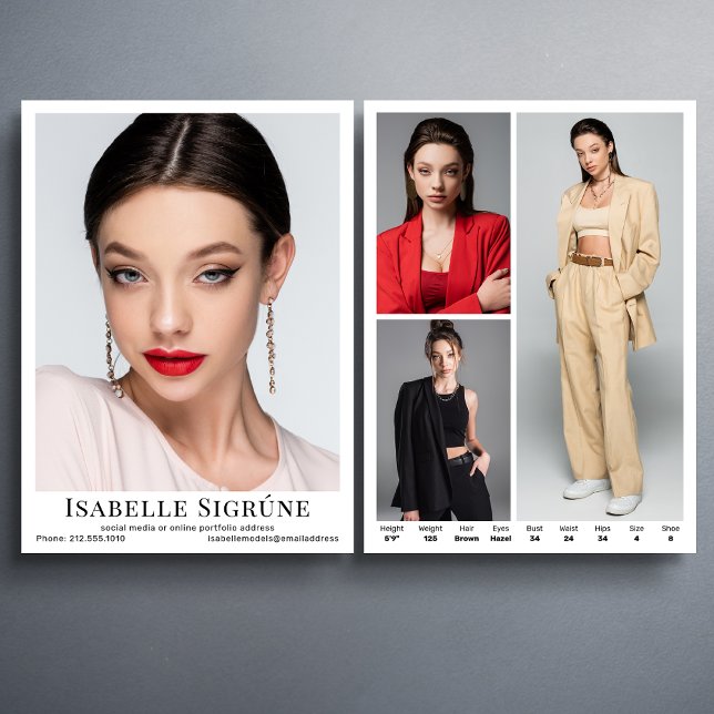 Modell Actor 4 Photo 5.5x7.5 Comp Zed Card-mall Inbjudningar (Available in high quality print or instant download for quick messaging, email or self printing.)