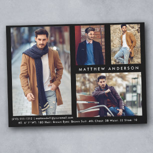 Modell Actor 4 Photo - Blk Front Comp Card