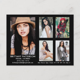 Modell Actor 5 - svart vykort för fotokomposition-