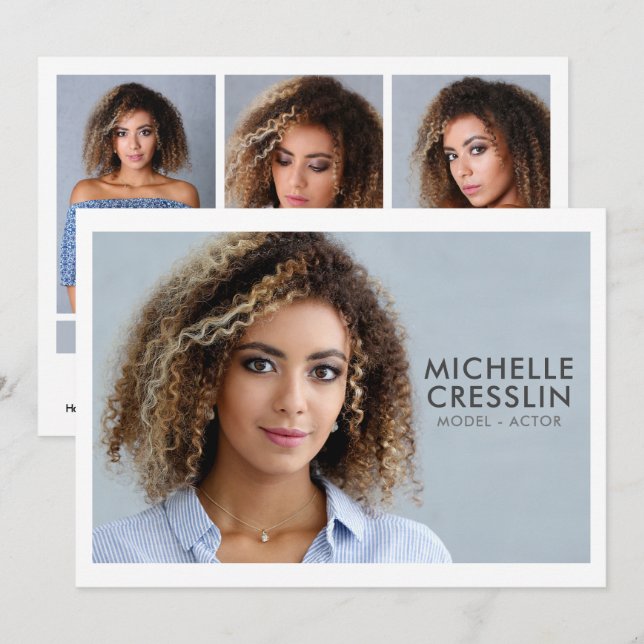 Modell Actor 5x7 Comp Zed Card 3 - baksida Inbjudningar (Fram/baksida)