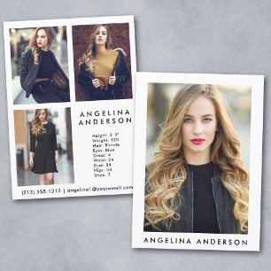 Modell Actor Comp Card - 3 fotobak