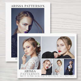 Modell Actor Comp Card 6, foto-Dubbla, sida Vykort