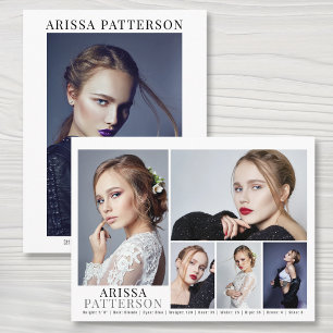 Modell Actor Comp Card 6, foto-Dubbla, sida Vykort