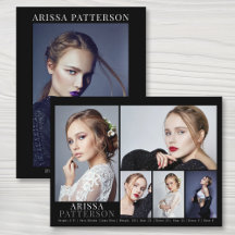 Modell Actor Comp Card 6, foto-Dubbla, sida