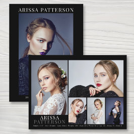 Modell Actor Comp Card 6, foto-Dubbla, sida Vykort