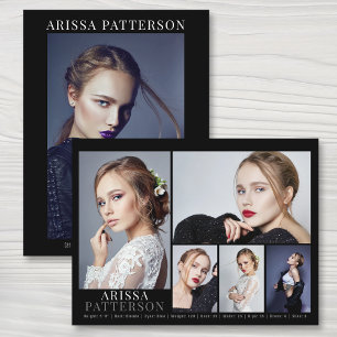 Modell Actor Comp Card 6, foto-Dubbla, sida Vykort
