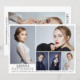 Modell Actor Comp Card 6 Photo 5.5x7.5 Inbjudningar