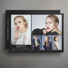 Modell Actor Comp Card 6 Photo 5x7 Inbjudningar