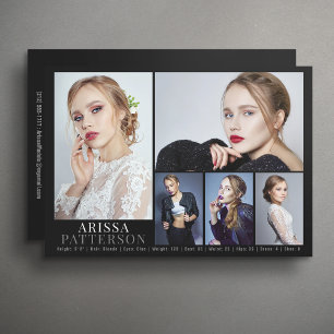 Modell Actor Comp Card 6 Photo 5x7 Inbjudningar