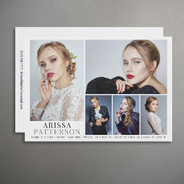 Modell Actor Comp Card 6 Photo 5x7 Inbjudningar