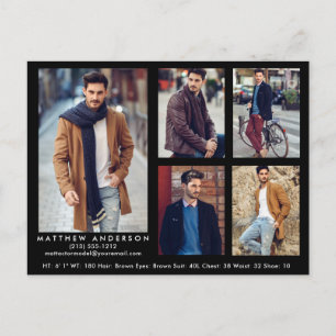 Modell Actor Comp Card Blk 5 Photo Postcard Vykort