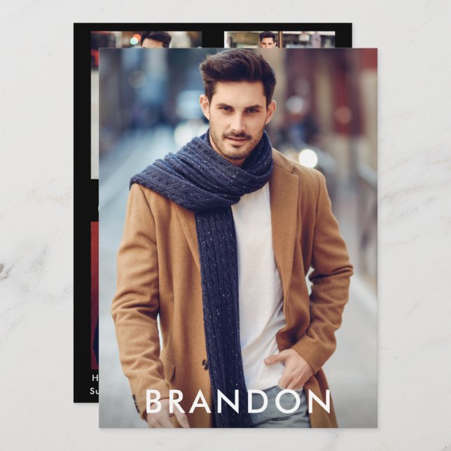 Modell Actor Comp Card Namn Wht - 4 fotobak (Fram/baksida)