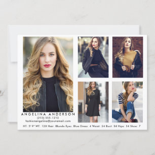 Modell Actor Comp Card Wht - 5 foton