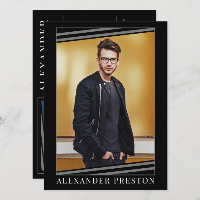 Modell Actor Comp Card Zed Card 2 Photo 5.5x7.5 Inbjudningar (Fram/baksida)