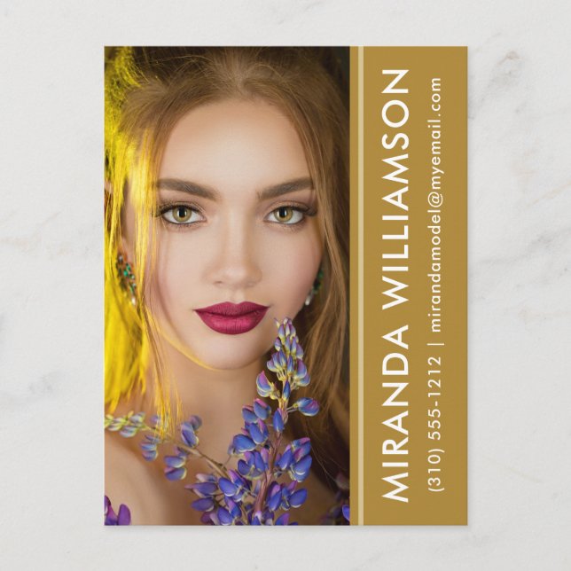 Modell Actor Photo Comp Card Amber Rand-vykort Vykort (Framsida)