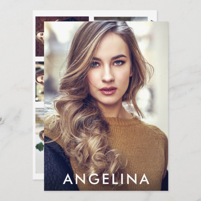 Modell Actor Photo Pro Comp Card - 5 Photo Back W (Fram/baksida)