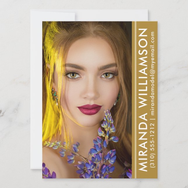Modell Actor Photo Pro Comp Card Amber Rand Inbjudningar (Framsida)