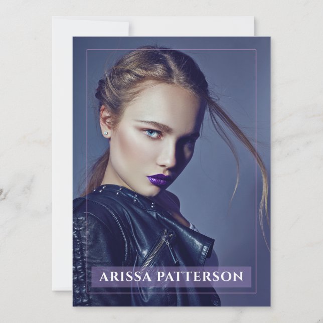 Modell Actor Pro Comp Card 1 Photo Violet Inbjudningar (Framsida)