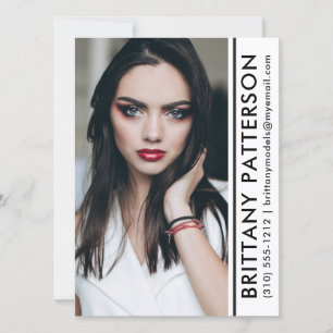 Modell Actor Pro Photo Comp Card Vit Rand Inbjudningar