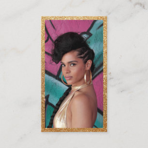 Modell Actress Headshot Faux Guld Glitter Visitkort