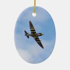 Modell av Spitfire MK IX MK923 Julgransprydnad Keramik