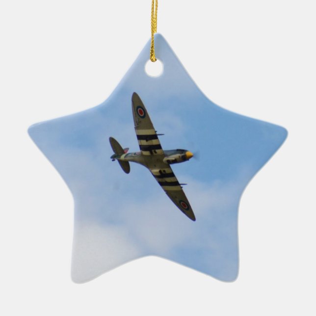 Modell av Spitfire MK IX MK923 Julgransprydnad Keramik (Framsidan)